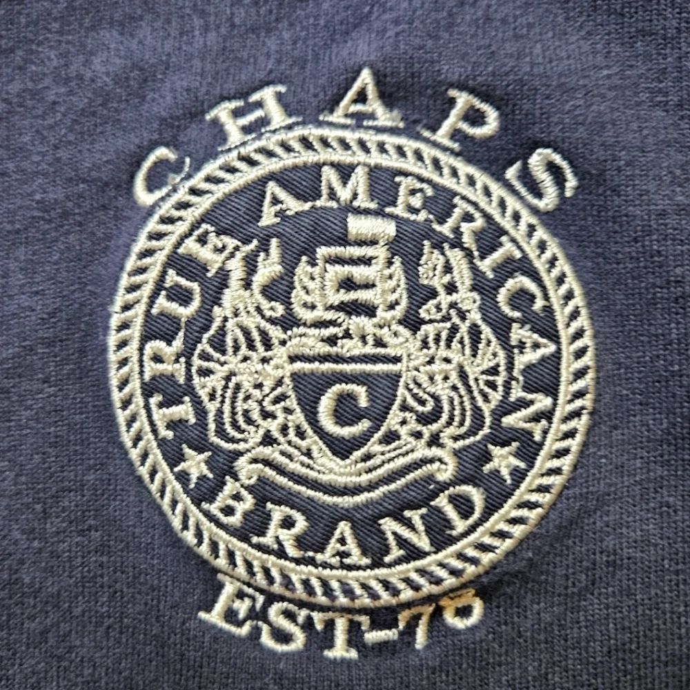 Mens Vintage Ralph Lauren CHAPS Full Zip Collared Sweater Sz L Blue GRANDPACORE